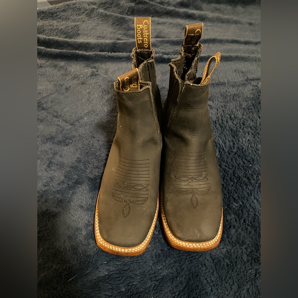 Potrero Black Leather Ankle Boots